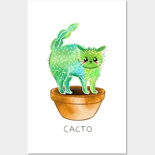 watercolor cacto (cactus cat) Posters and Art